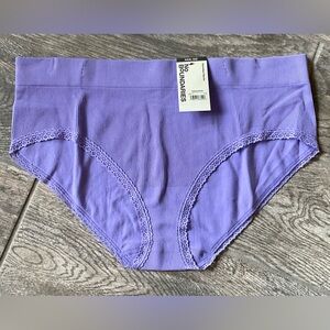 New Nobo, No Boundaries seamless lace trim hipster panties size XXXL Violet